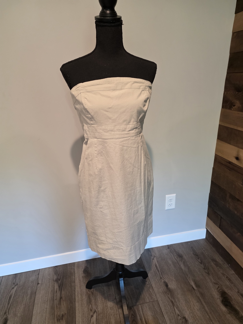 Strapless Cream Sheath Dress